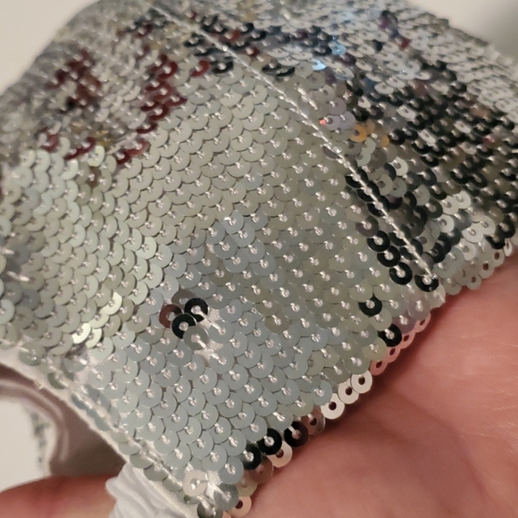 Rhinestone sequins Silver color baseball cap Standard in Very good condition - Picture 8 of 13